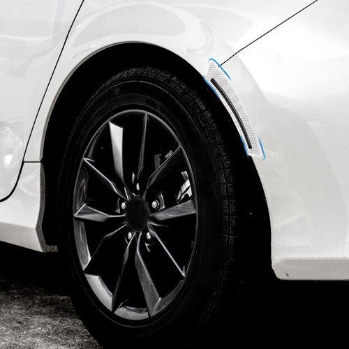 2Pcs Car Wheel Eyebrow Fender Reflective Stickers Decals Carbon Fiber Strips - Picture 11 of 12