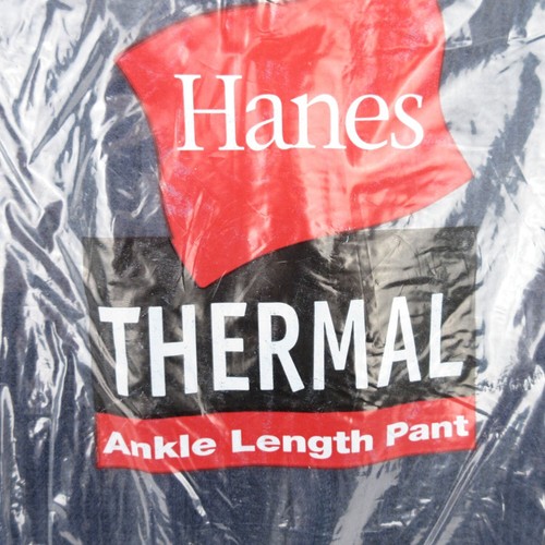 XL Hanes Herren Thermo Knöchellange Hose Navy Sealed Neu aus altem Lagerbestand Vintage 2001 - Bild 4 von 7