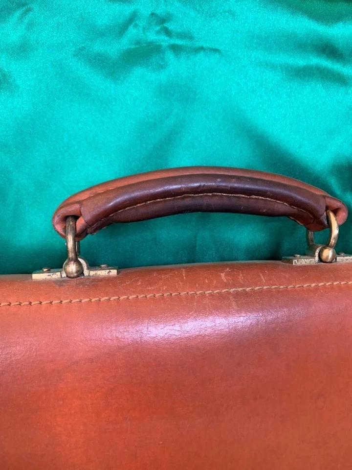Bolso de Negocios SWAINE ADENEY BRIGG Maletín Brida Piel Cuero Marrón Habana USADO Foto 4 de 4