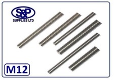 M12 (12mm 12MM) ST/ST THREADED BAR CUT LENGTHS 100MMM UPTO 350MM ST/STEEL BAR