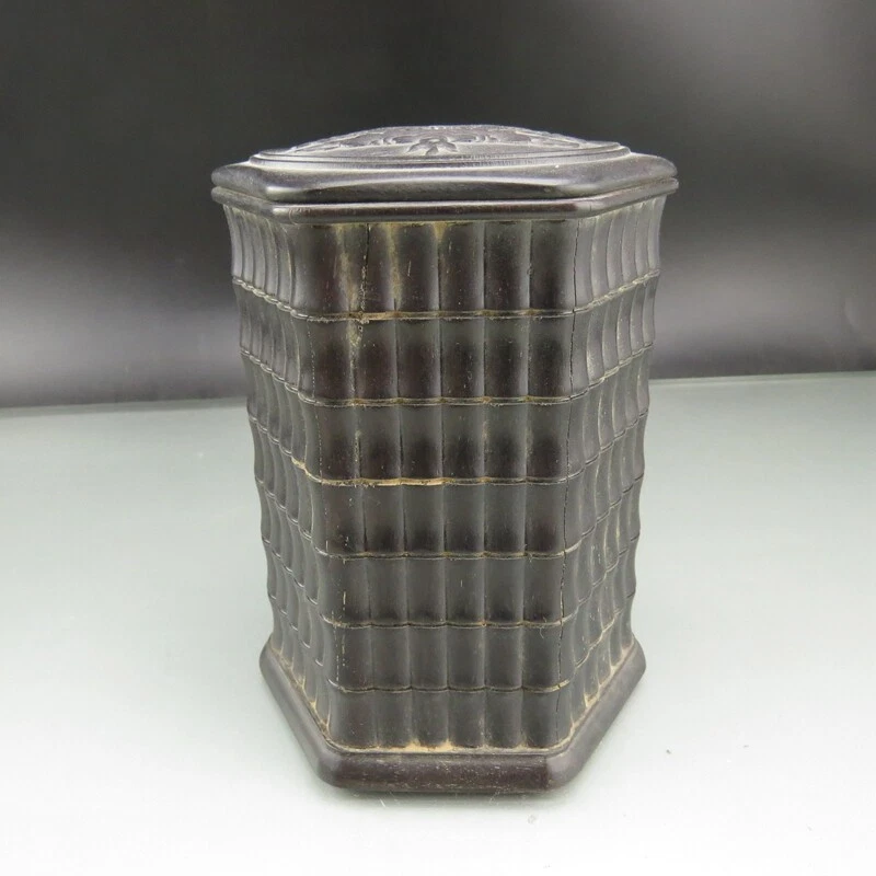 China, coleções literárias, colecionável, madeira antiga, raro Tea caddy L182 - Imagem 3 de 4