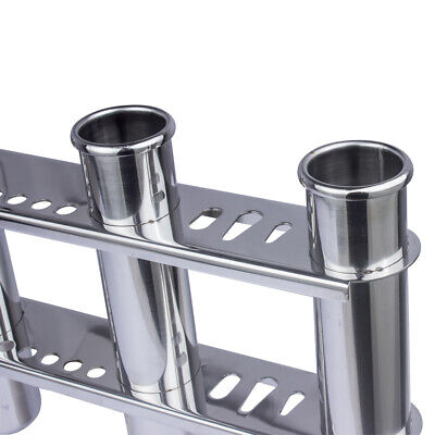 4 Link Tubes Boat Fishing Rod Holder Stainless Steel Wall Mounted