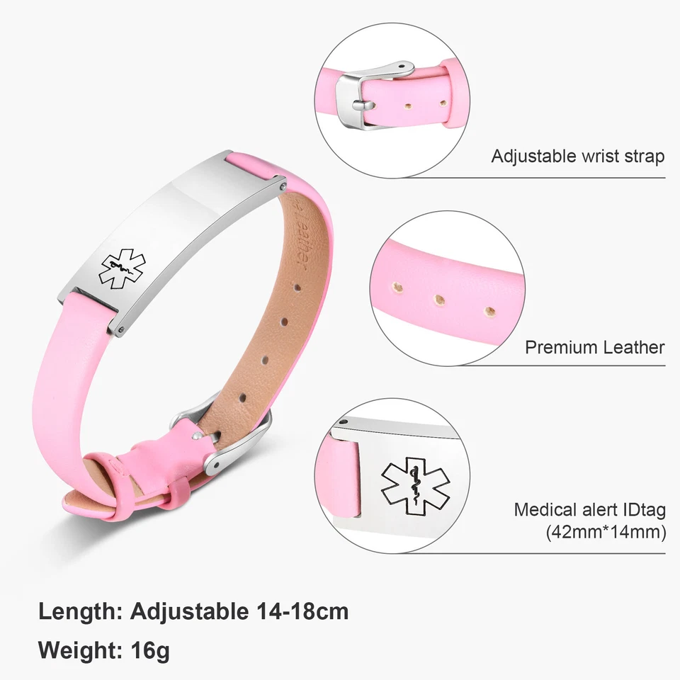 Brazalete brazalete de identificación de alerta médica personalizado VNOX Foto 2 de 4