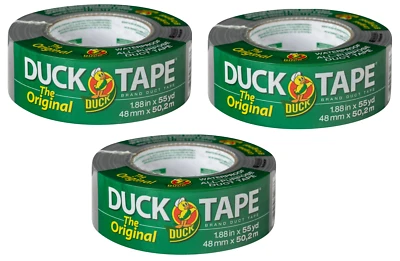 (3 pack) The Original Duck Tape Brand Duct Tape, 1.88 in. x 55 yd Silver