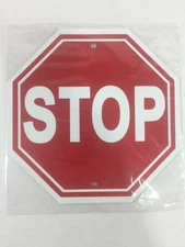 STOP Metal Mini Road Traffic Sign 6"x6" (NEW)