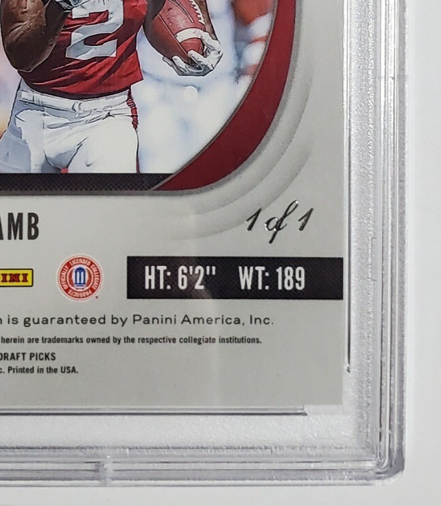 2020 Panini Prizm Draft Black Mosaic CeeDee Lamb Auto 1/1 PSA 10 view 7