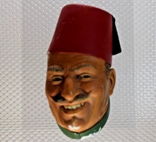 BOSSON'S SERBIAN CHALKWARE FIGURAL HEAD FEZ CAP CIRCA 1967 TO 1967 HALLOWEEN MCM