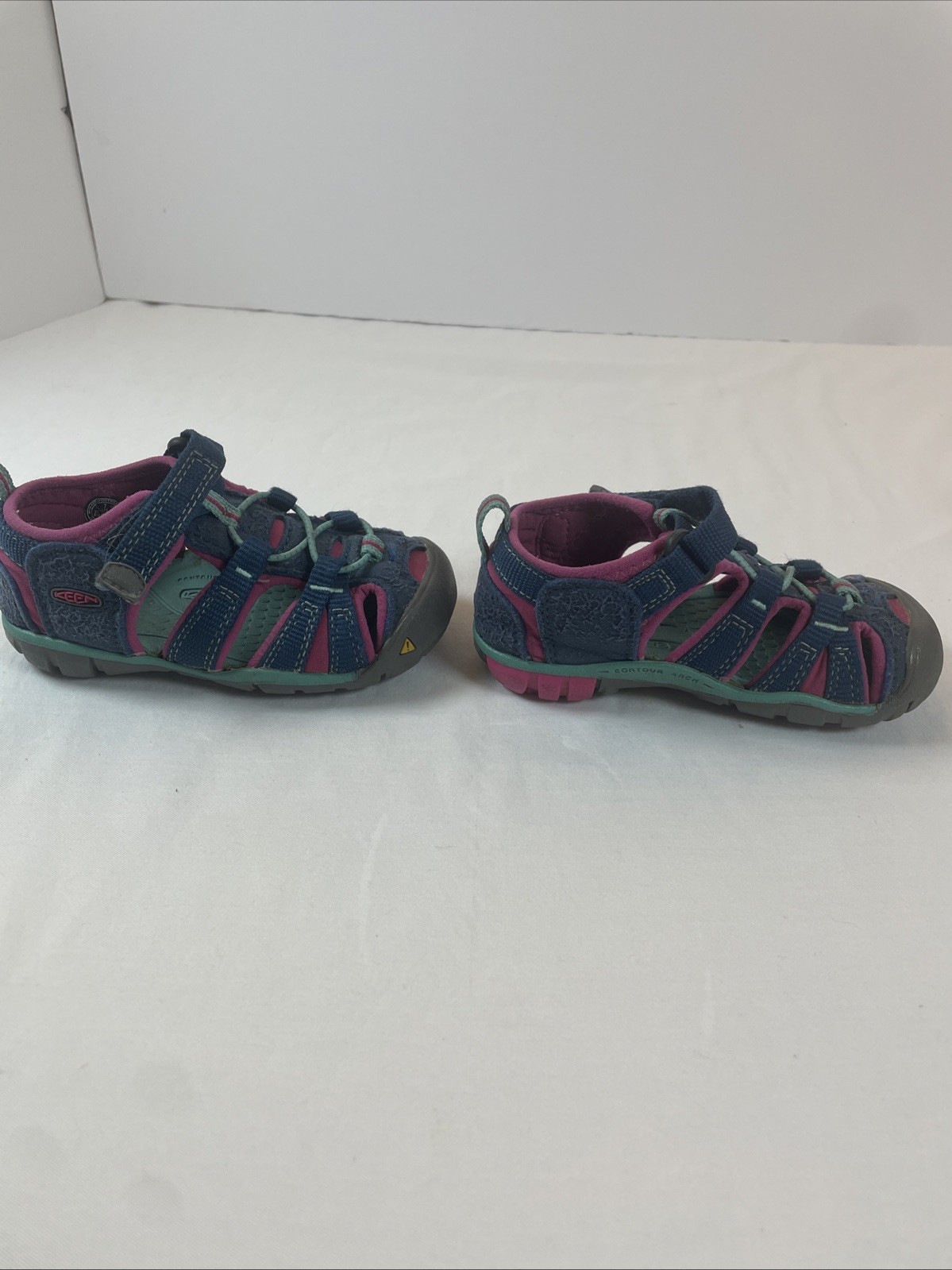 Sandalo sportivo impermeabile Keen Girls blu rosa Newport H20 cinturino regolabile taglia 7