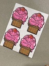 VINTAGE 80 S MELLO SMELLO STRAWBERRY ICE CREAM SNIFF STICKER SHEET