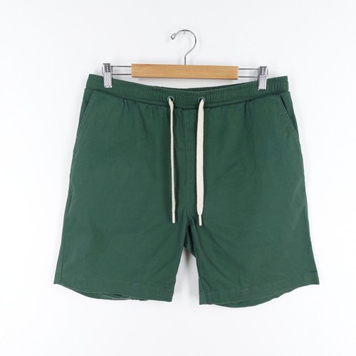 Pantaloncini chino uomo folk taglia grande verde cotone elasticizzato coulisse tasche