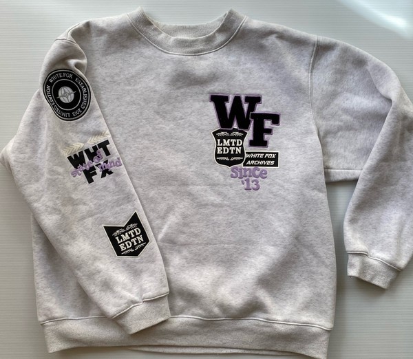 WHITE FOX ‘Part Of History’ oversized crew sweatshirt ~ grey marle ~ size M/L