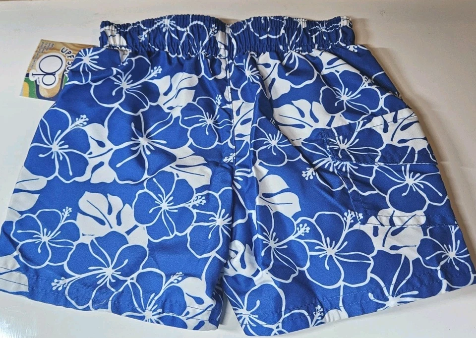 Bañador corto OP Ocean Pacific bebé niño hibisco azul y blanco talla 12 MESES Foto 4 de 4