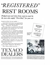 1938 TEXACO DEALERS GASOLINE Genuine Vintage Print Ad Registered Rest Rooms