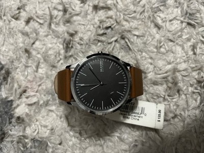 NEW Skagen SKW6552 Jorn Silver Tone Gray Dial Brown Leather  display picture 3