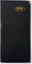 PaulStore 2026 Slim Line Week to View Padded Diary Metal Corner Case Black
