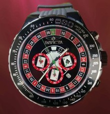 Invicta Aviator Men Chrono/Tachy Quartz Casino Dial BLK/SS Watch 49849 BLK Strap