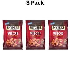SNYDERS PRETZEL PIECES HOT BUFFALO WINGS 3 X 110g/ Fast  Selling Snacks