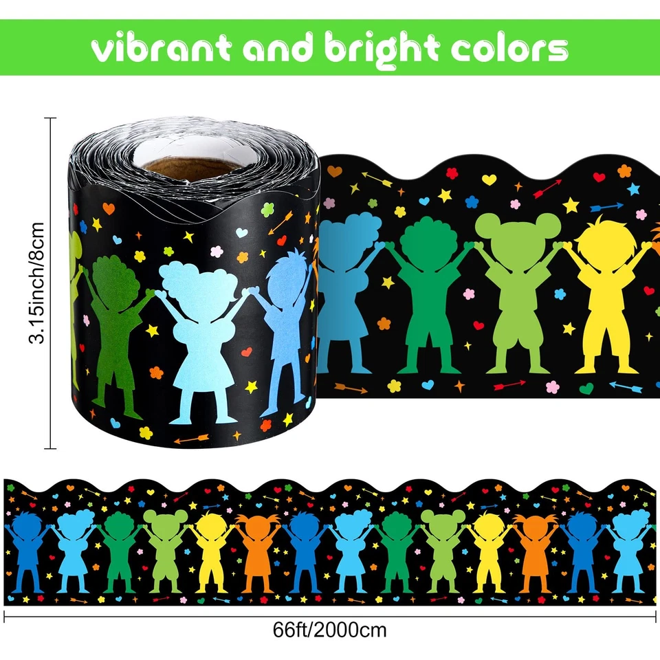 66 Ft Puzzle Scalloped Bulletin Board Borders Decorative Kids Puzzle Pieces B... - Image 2 of 4