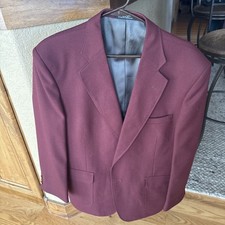 Stafford Maroon Blazer Jacket Gold Buttons 42 R Classic Fit Men s