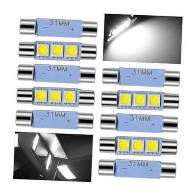 10 PCS T6 Car LED Sun Visor Light, 12V Super Bright Vehicle Reading Lamp White