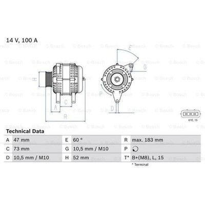 BOSCH Generator Lichtmaschine 100A 14V für BMW 3er Coupe E46 Touring