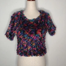 Preloved My Women's Multicolor/Shaggy Sweater Size Medium