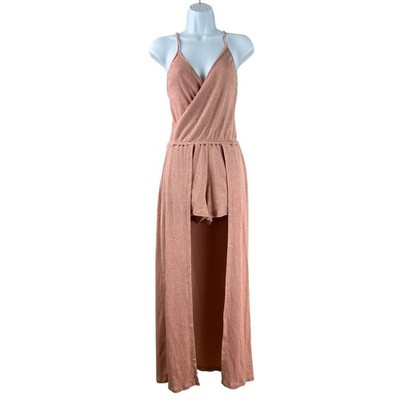 Luli Fama Wandress Romper Womens Small Rose Pink Beach Cover Up