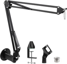 Microphone Wall Mount and Metal Table Mounting Clamp, Universal Microphone Boom