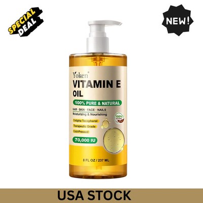 Vitamin E Oil 8 Fl Oz Organic Vitamin E oil for Skin 70,000 IU Vitamine oils..