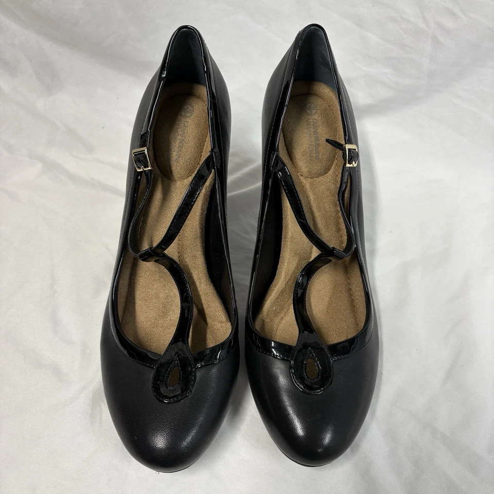 Giani Bernini Varinaa T-Strap Pumps Comfort Memory Foam Black Heels Women’s 9.5 - Image 2 of 4