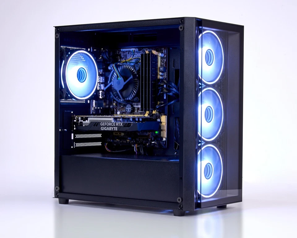 Gaming PC Intel i7 NVIDIA RTX 3050 32GB RAM 1TB SSD Windows 11 WiFi Black - Image 2 of 4