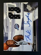 A9344- 2004-05 SPx #135 Kirk Snyder RC Auto Jersey /1999 (ROOKIE CARD). rookie card picture