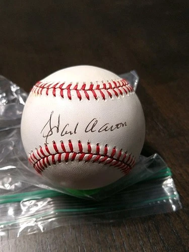 Hank Aaron Autograph Official National League Baseball PSA DNA Braves