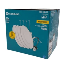EcoSmart Retrofit 6 in. Matte- Bright White Integrated LED Recessed Baffle Trim