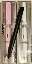 BNIB LAMY Safari Fountain Pens White & Pink, LAMY Ballpoint Black Unboxed 