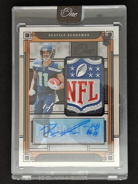 2023 Panini One Jaxon Smith Njigba ROOKIE Shield Patch Auto BLACK Parallel 1/1