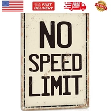 No Speed Limit Metal Signs Vintage, Funny Wall Art for Man Cave, Garage, Teen...