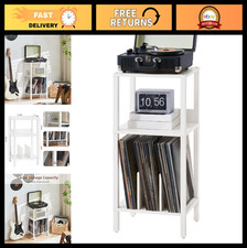 3-Tier Vinyl Record Player Stand with Storage for 100 Albums - Multi-Functional