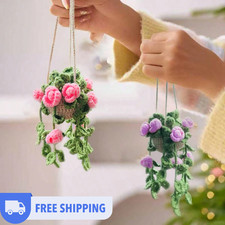 1pc Cute Crochet Plant For Car Rear View Mirror Handmade Accessory Room decor