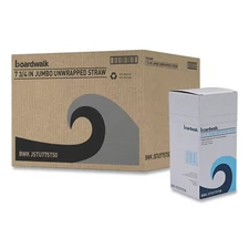 Boardwalk JSTU775T50 7.75" Unwrapped Plastic Jumbo Straws (12500/CT) New