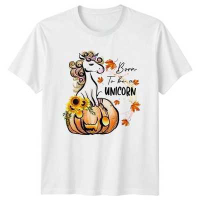 Born To Be A Unicorn Damen T-Shirt Herbst Einhorn Geburtstag Geschenk für Sie