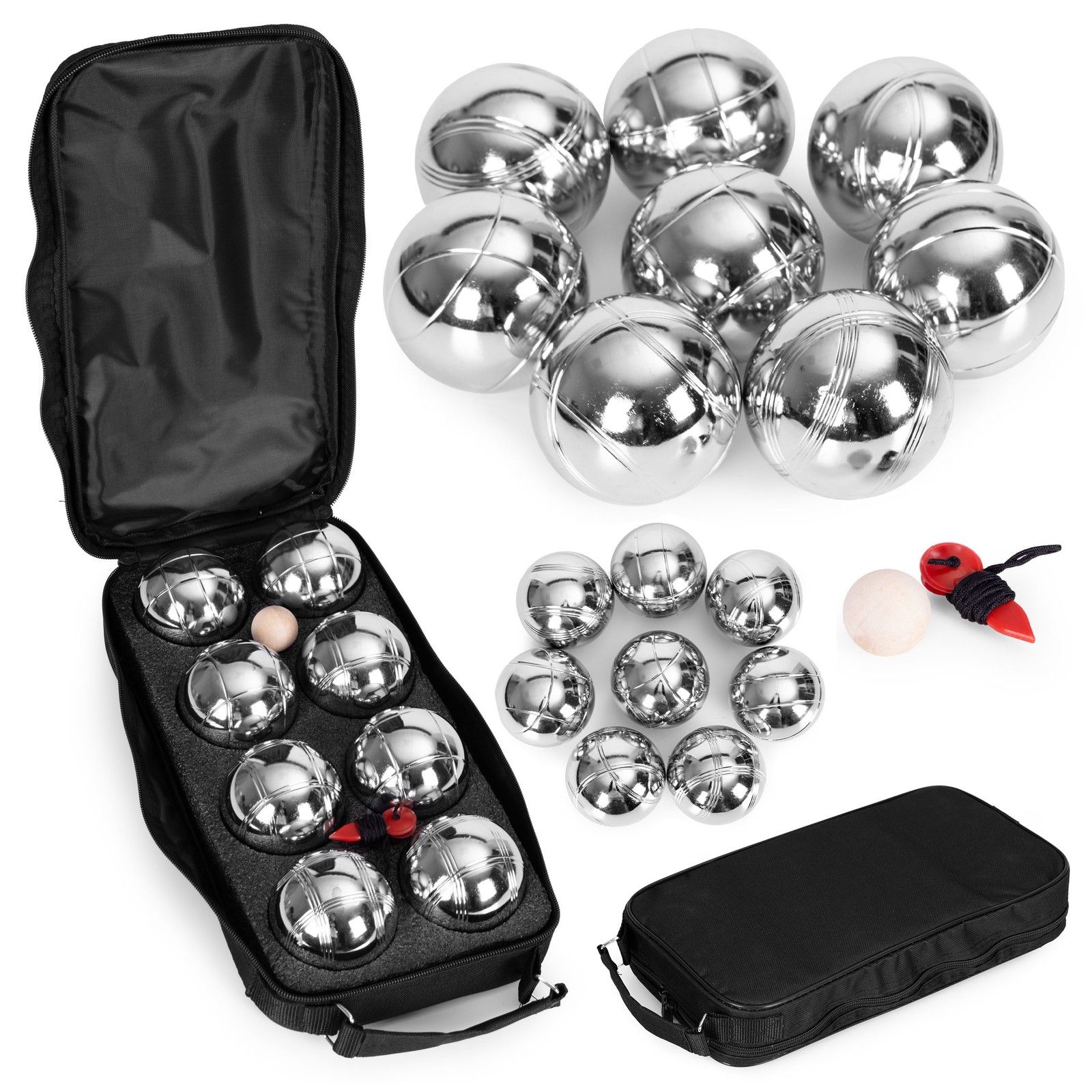 5905817008957 Zestaw do gry w bule kule boules petanque 8 szt. + etui i akcesori