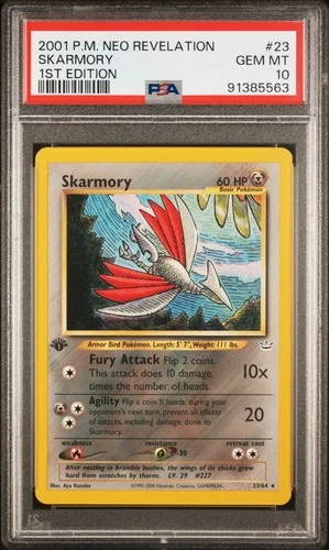2001 POKEMON NEO REVELATION 1ST EDITION #23 SKARMORY PSA 10