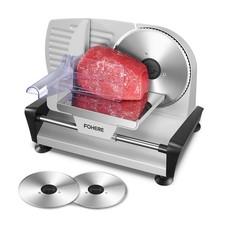 Meat Slicer with 2 * 19cm discs, Electric Meat Slicer Machine