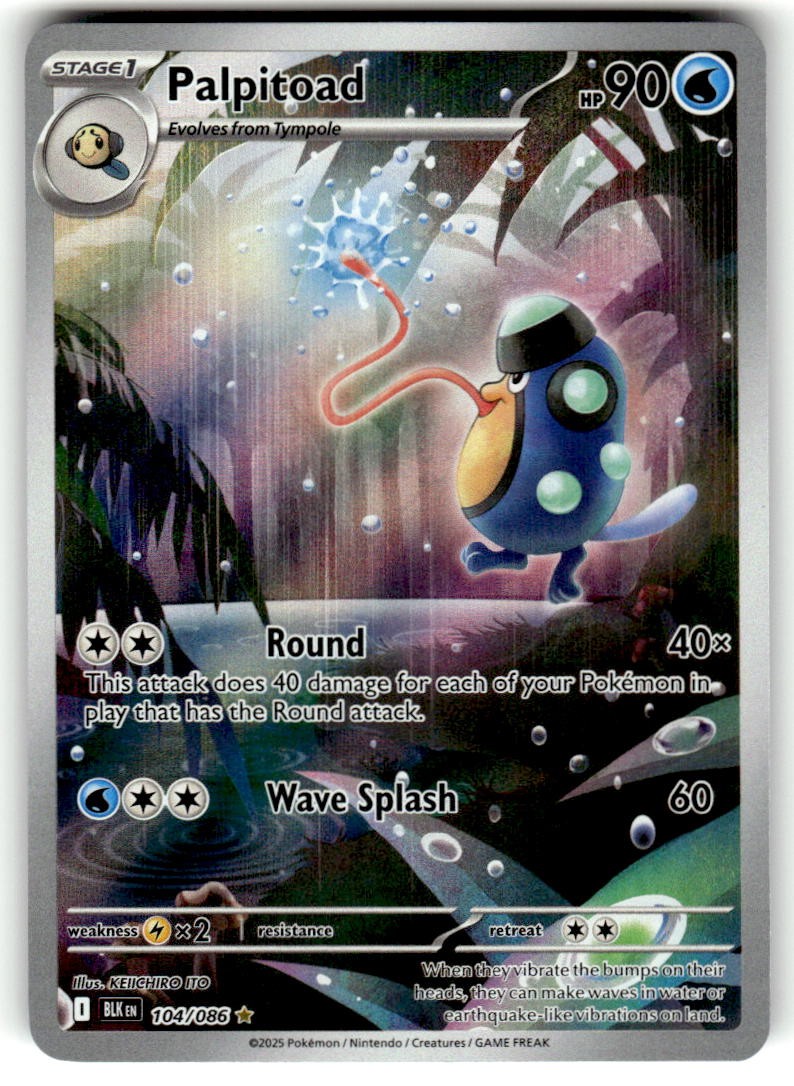 Pokemon TCG SV: Black Bolt #104/086 Palpitoad NM