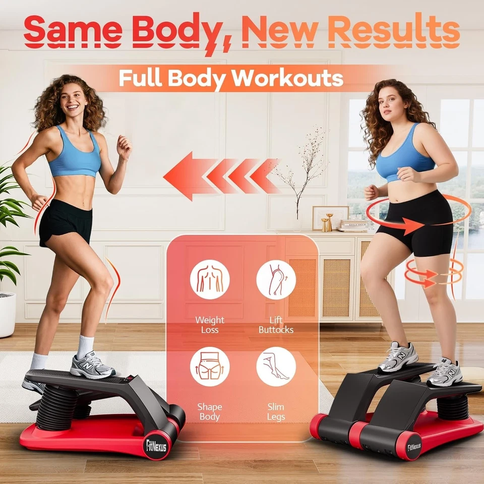 Mini Stair Climber Stepper Exercise Machine with LCD Resistance Bands Compact - Image 4 of 4