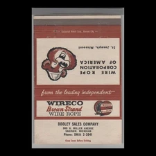Matchbook Cover Wireco Brown Strand Wire Rope Dooley Sales Co. Saginaw, MI