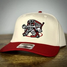“Bus In Net” Carolina Hurricanes Inspired Snapback Otto Hat - Natural/Red