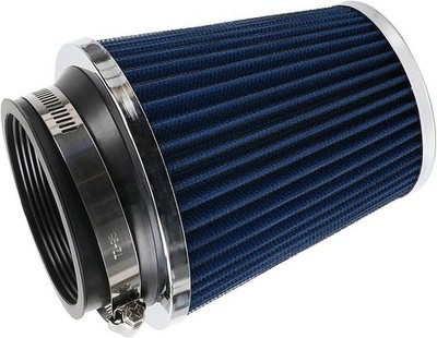 Clamp-On Cold Air Intake Filter, High Performance, Washable Blue 