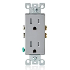 15 Amp Decora Tamper-Resistant Duplex Electrical Wall Outlet Gray T5325-GY